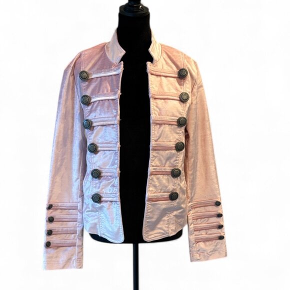 Free People Pink Velvet Military Jacket Medium NWT - Picture 8 of 15